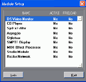 Меню Modules